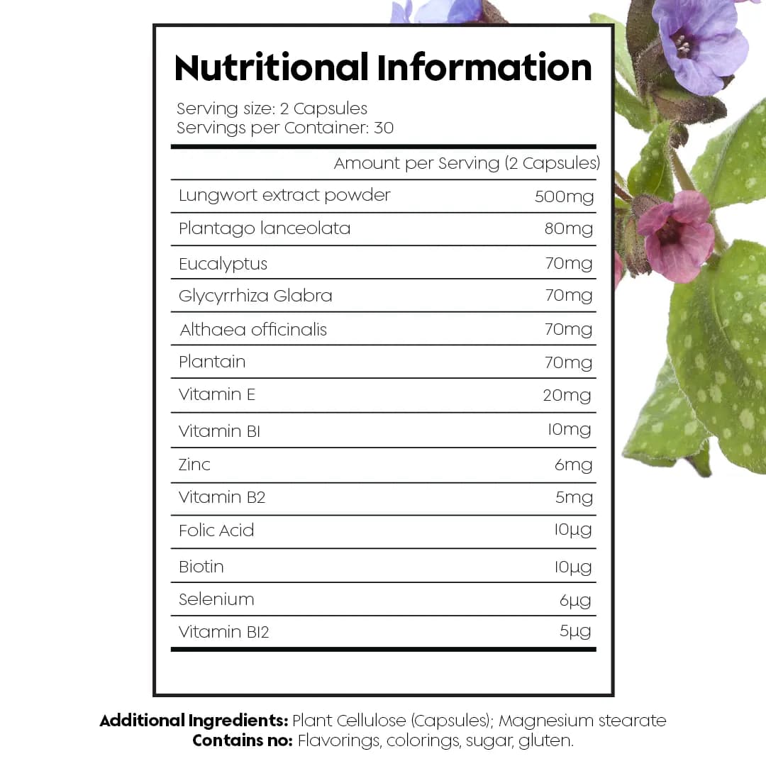 Lung Care - Nutritional Information